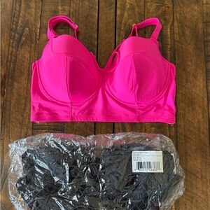 Smart & Sexy Pink and Black Bikini Set